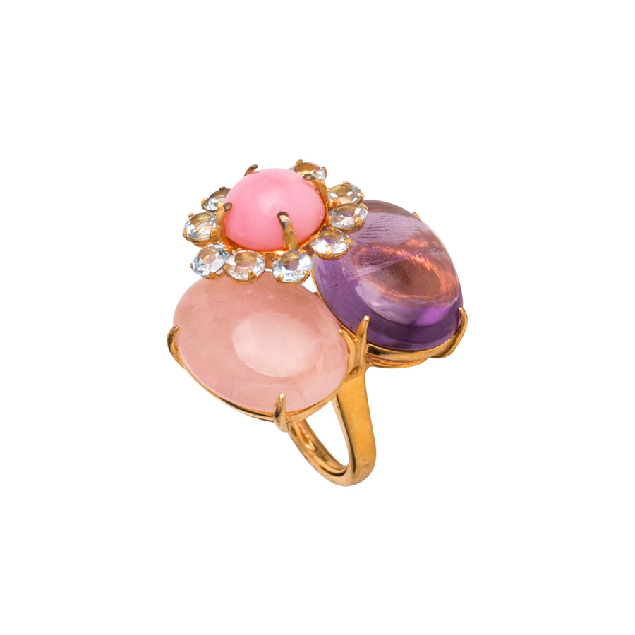 Amethyst & Garnet Ring (more colors)