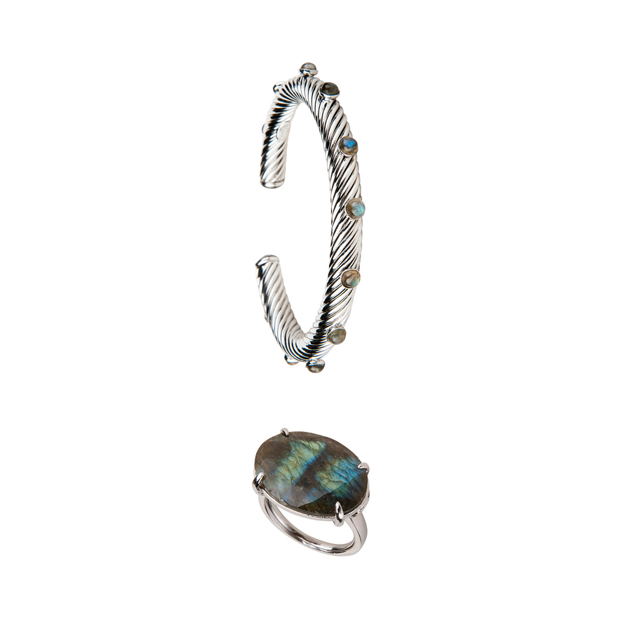 Labradorite Rhodium SET