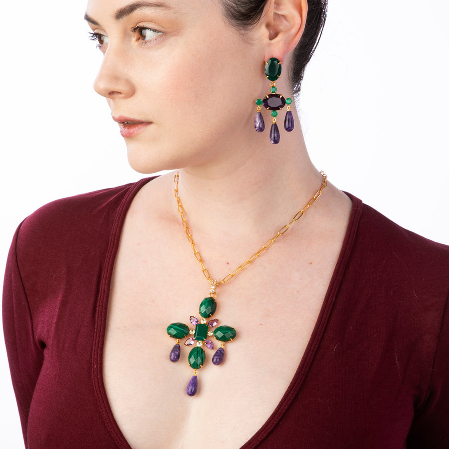 Malachite & Amethyst Necklace