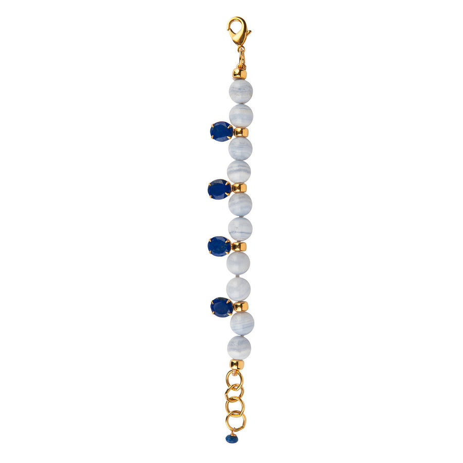 Blue Lace Agate & Orange Seashell Bracelet (more colors)