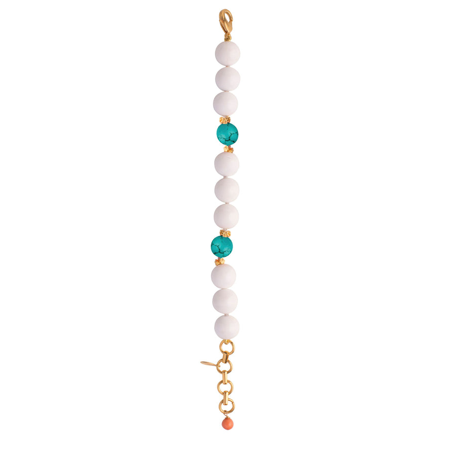White Agate & Turquoise Bracelet