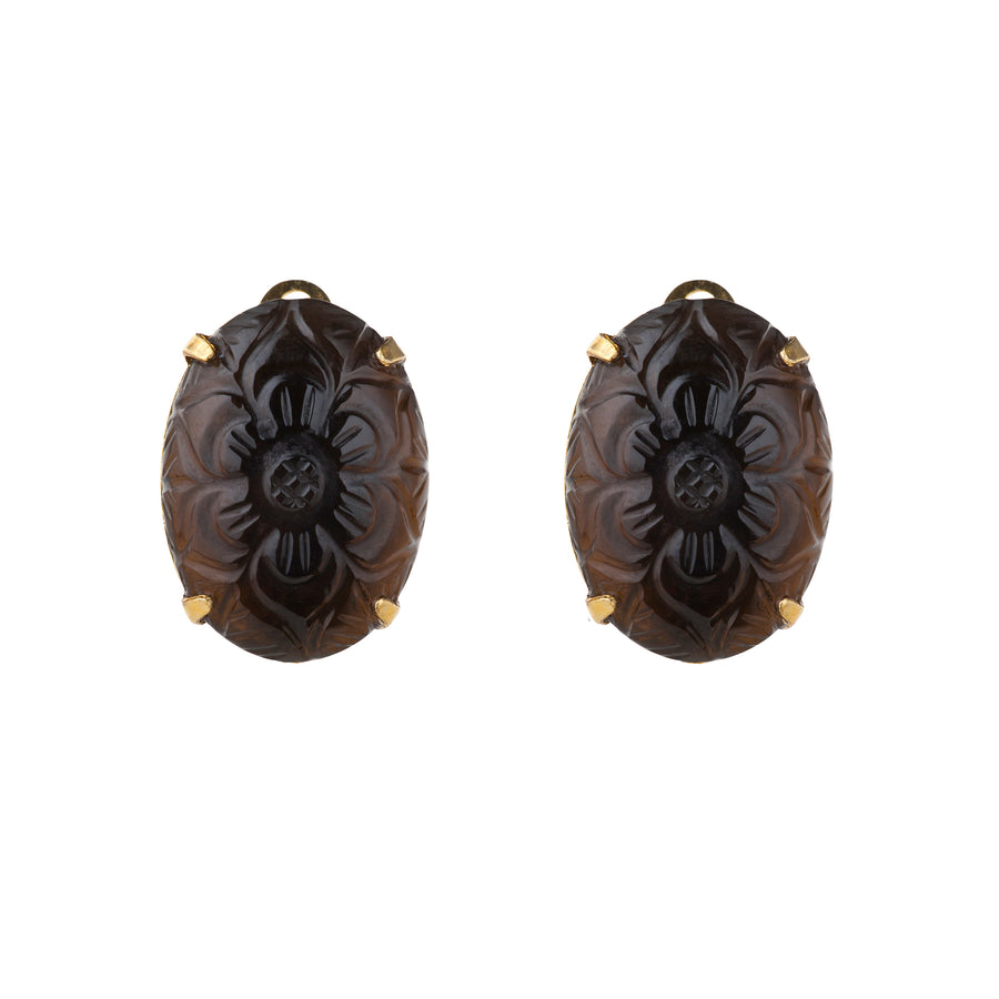 Large Oval Carved Studs (more colors)