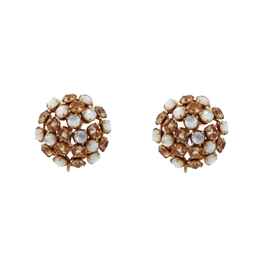 Citrine CZ & Mother Of Pearl Studs