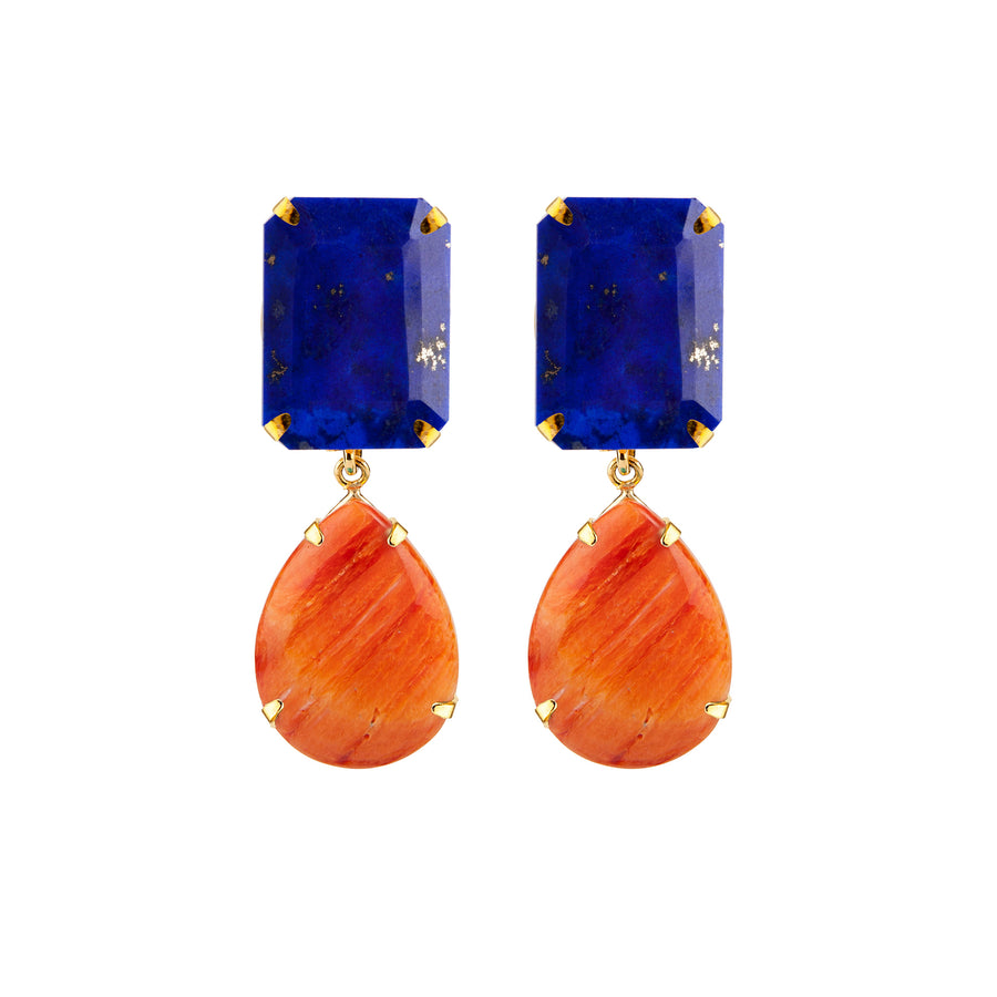 Spiny Oyster & Lapis Earrings