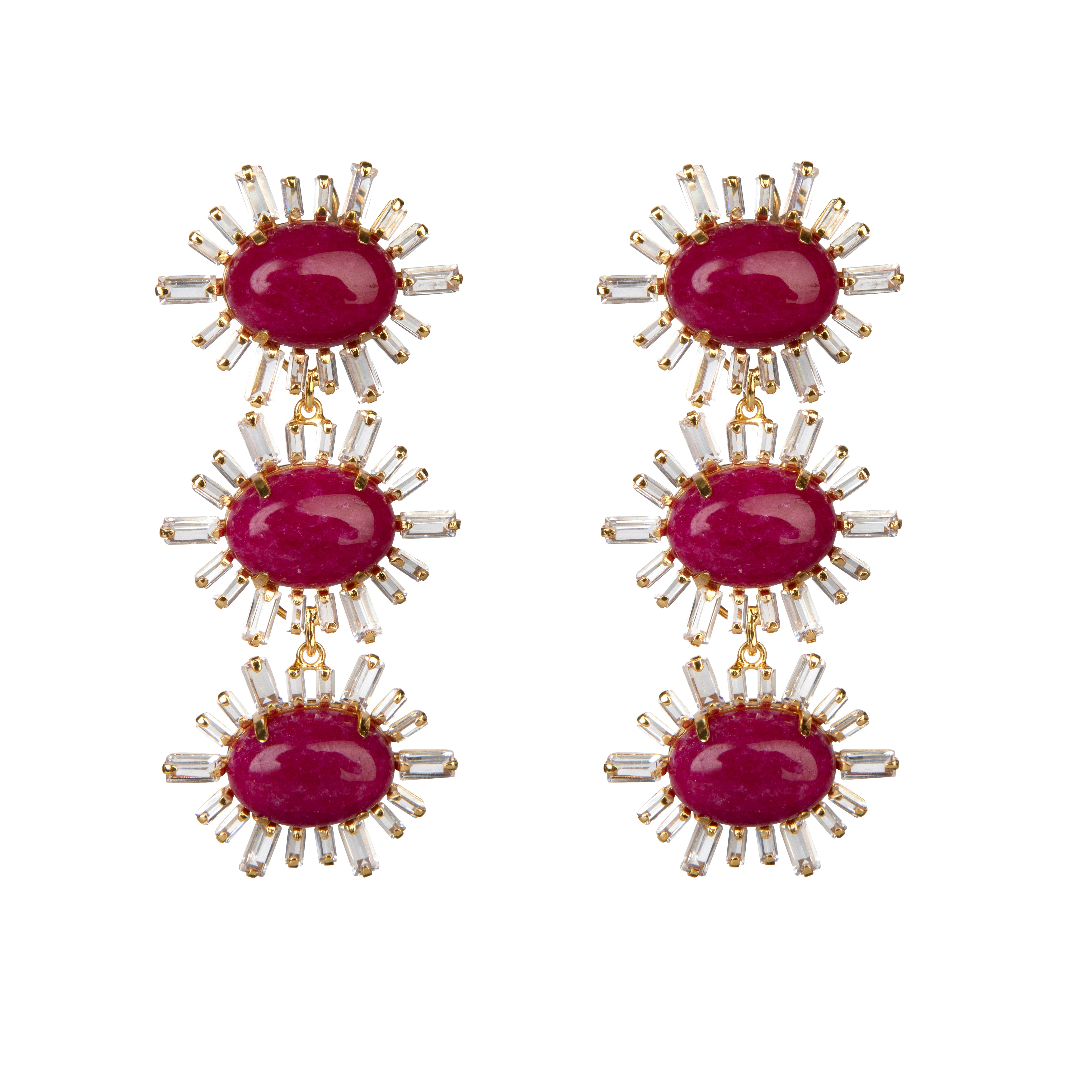 Botinkit Design Ann Margaret Earrings – Vintage 14k Gold-Plated Semi-Precious Stone ...