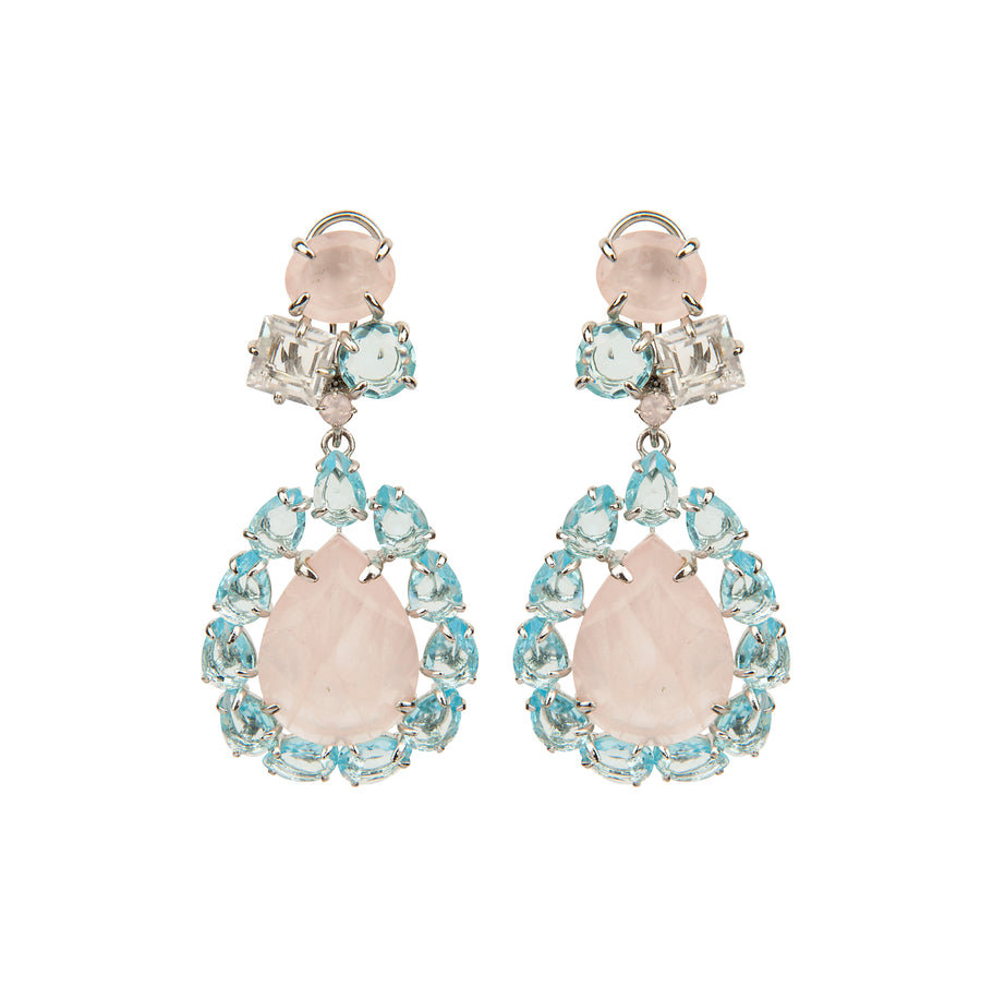 Blue Quartz & Rose Quartz Earrings