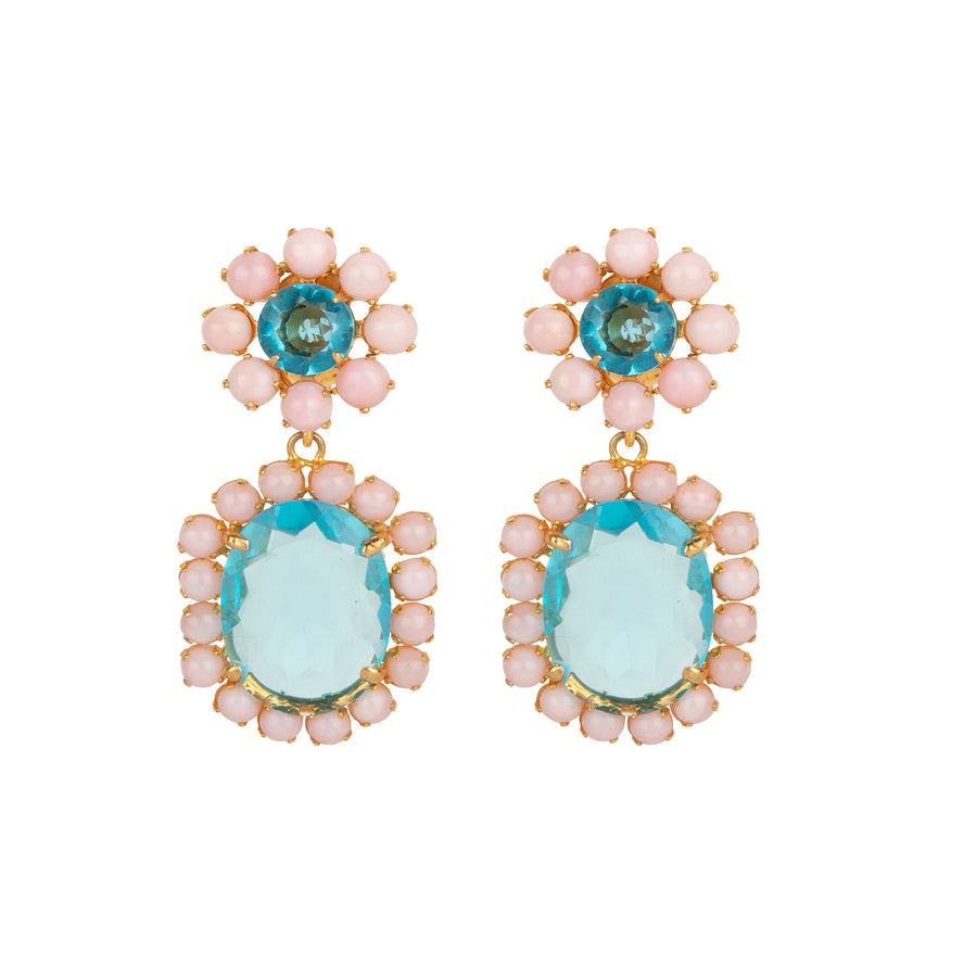 Pink Opal & Blue Quartz Earrings (more colors)