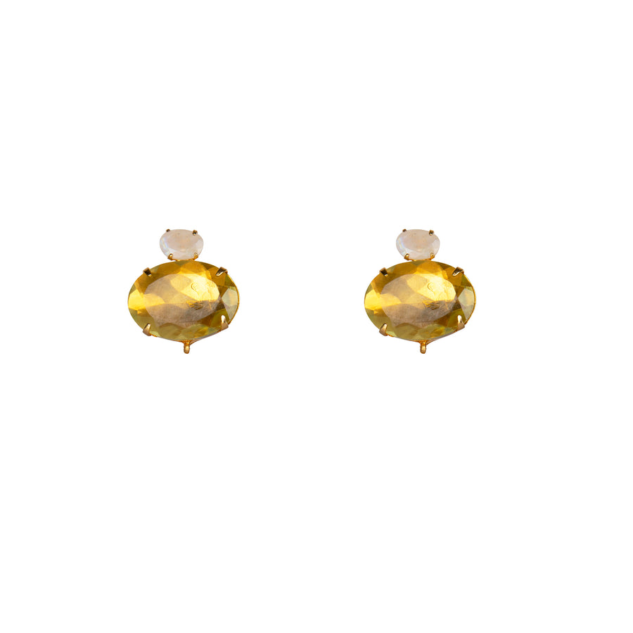 Lemon Quartz & Pearls Earrings