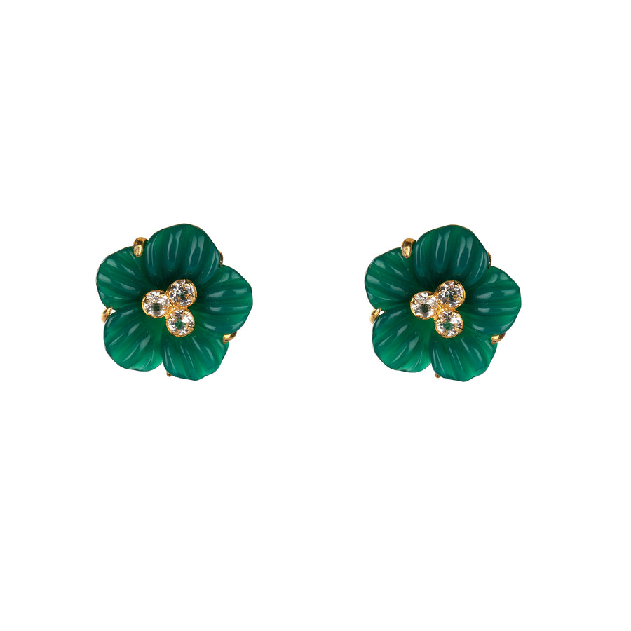 Green Onyx Rectangular Earrings