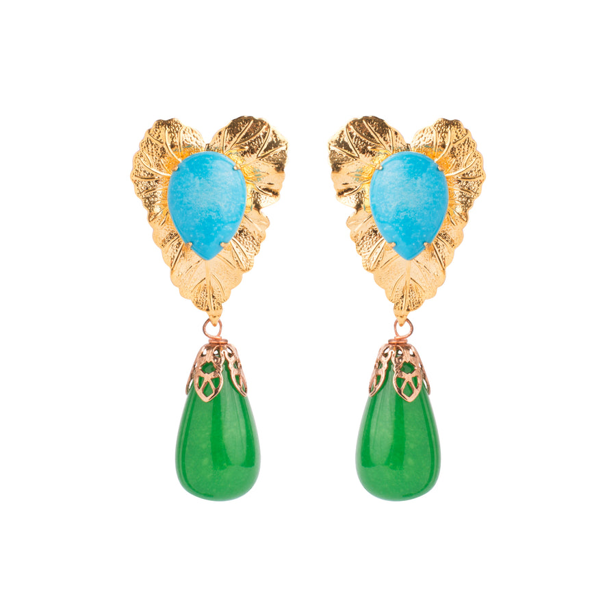 Turquoise & Green Onyx Earrings