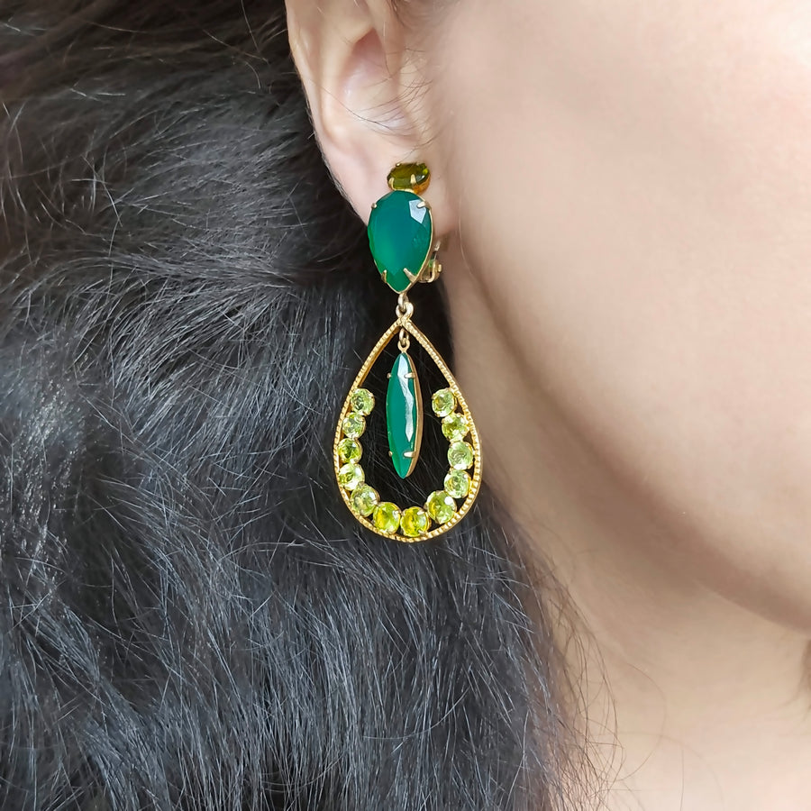 Peridot & Green Onyx Earrings