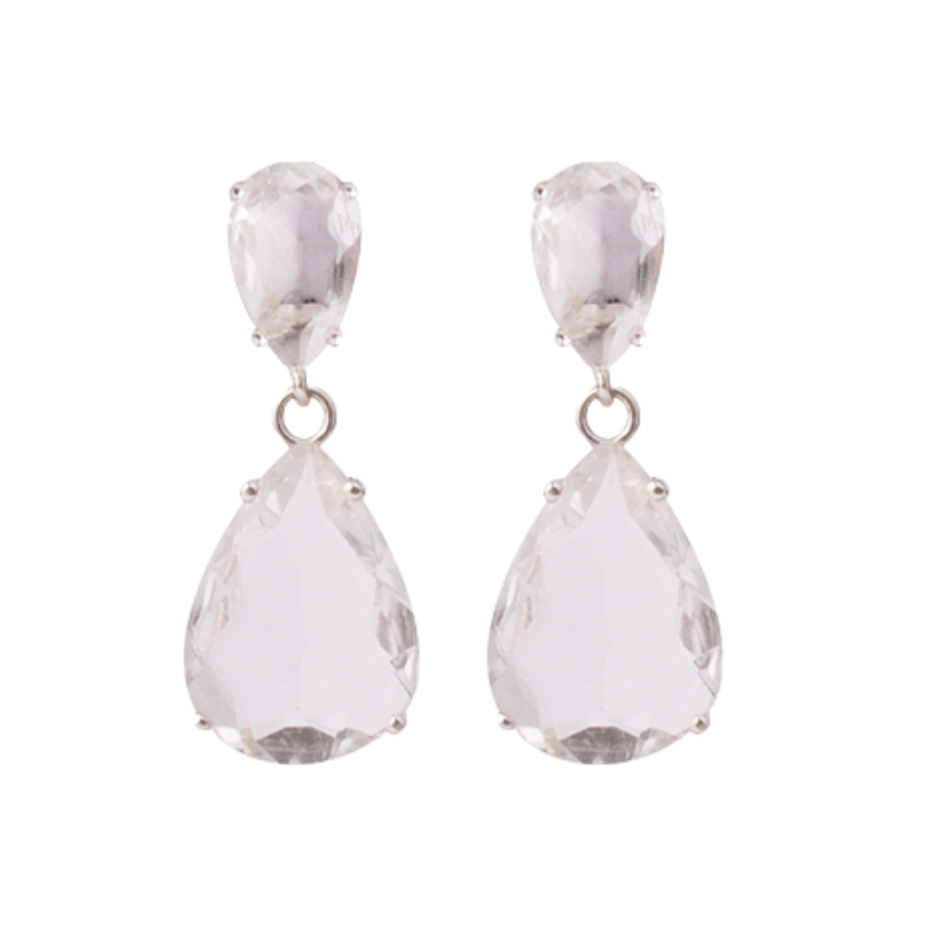 Clear Quartz Sterling Silver Earrings (more colors)