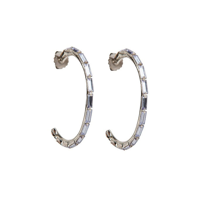 Clear CZ Hoop Earrings (more colors)