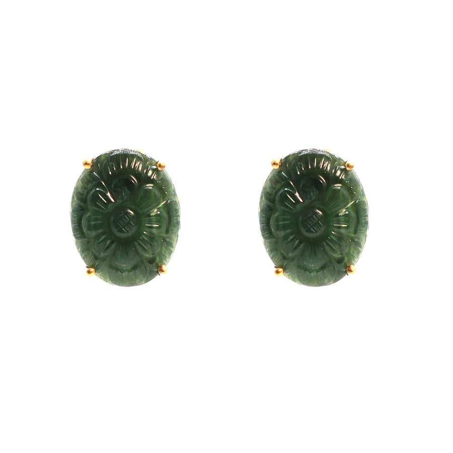 Large Oval Carved Studs