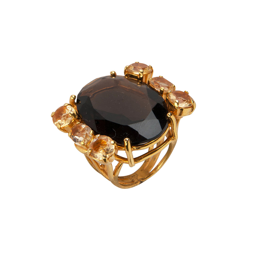 Clear Quartz & Green Amethyst Ring (more colors)