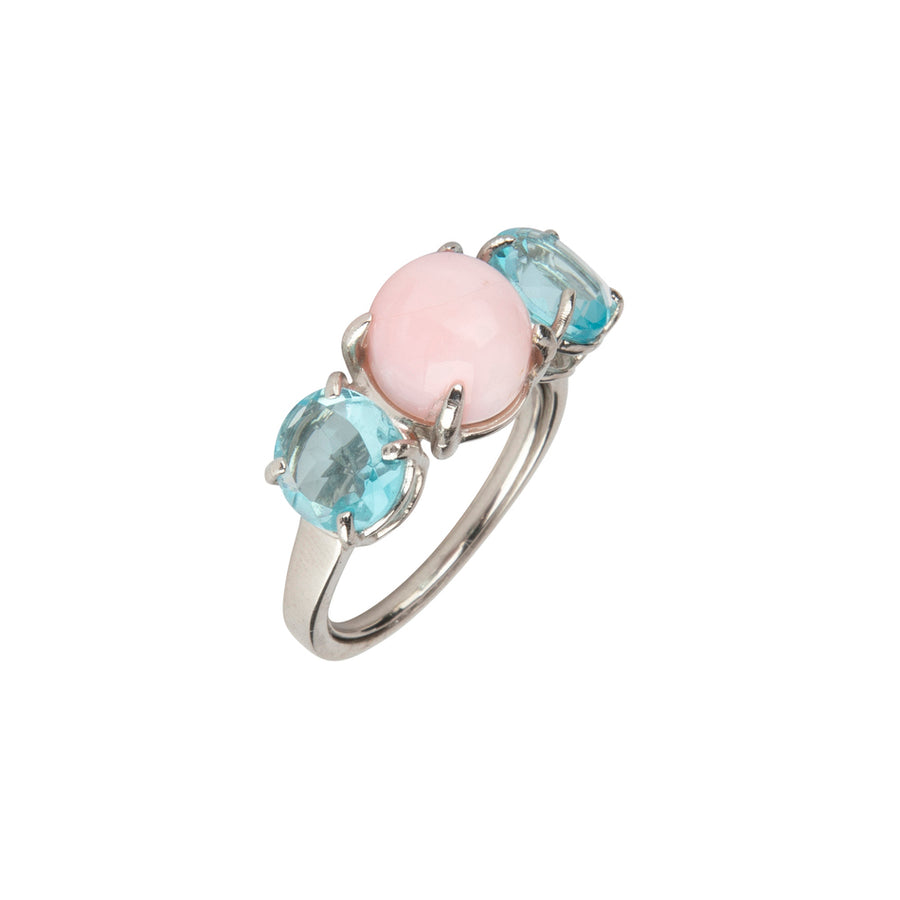 Pink Opal & Blue Quartz Ring