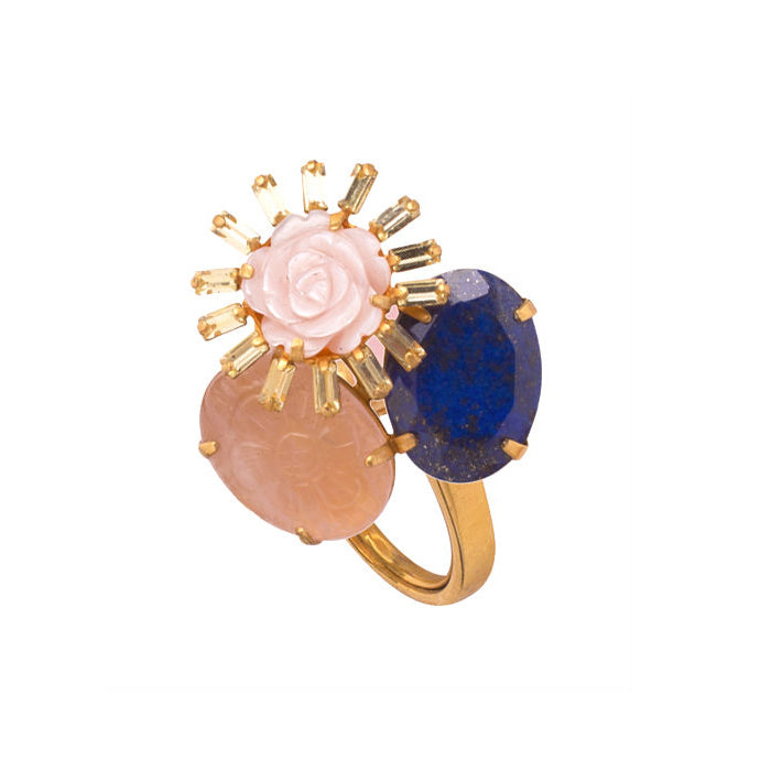 Mother of Pearl, Pink Shell & CZ Ring (more colors)
