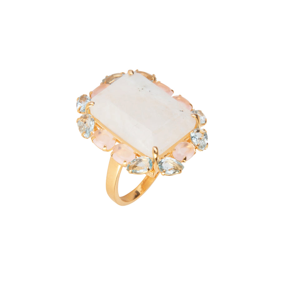 Labradorite & Clear Quartz Ring (more colors)