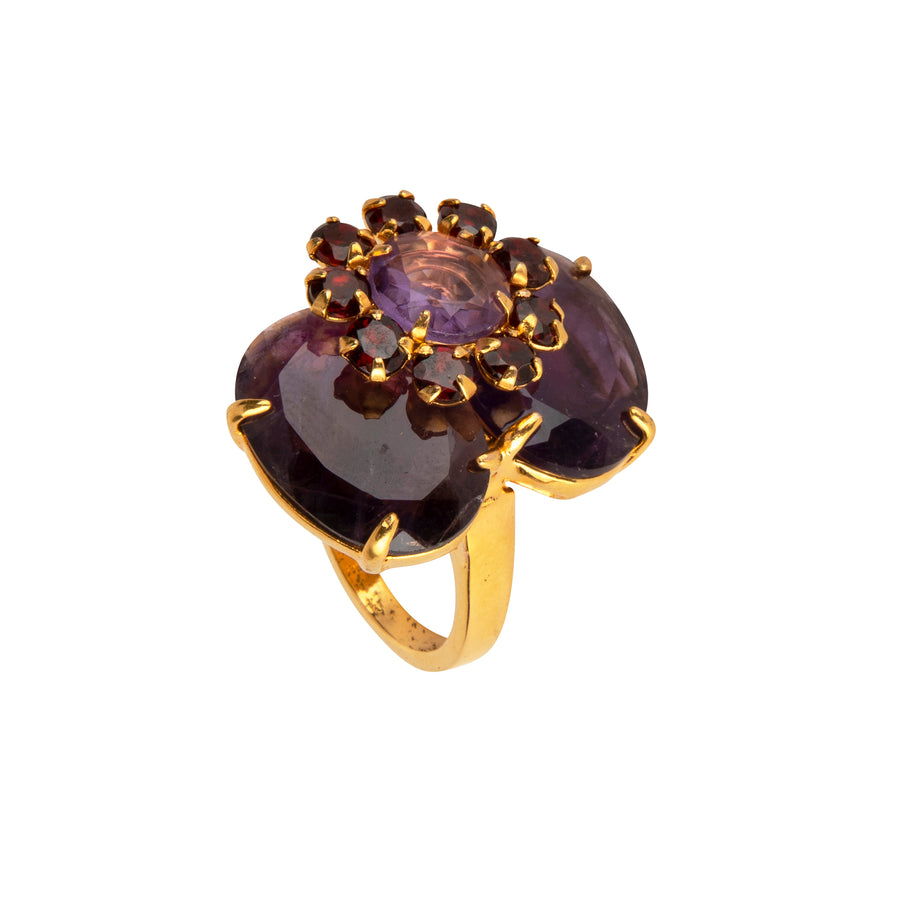 Amethyst & Garnet Ring (more colors)