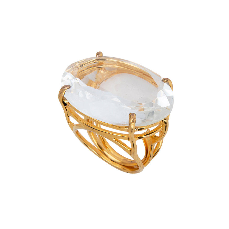 Clear Quartz Oval Ring (more colors)