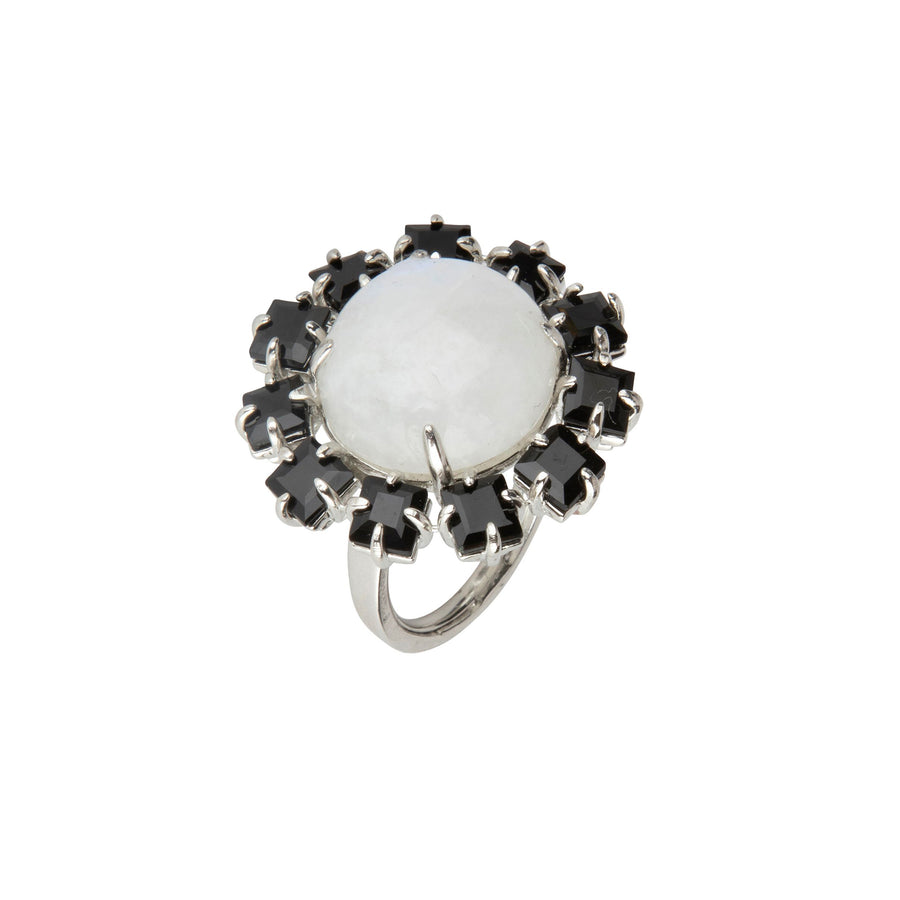 White Agate & Black Onyx Ring (more colors)
