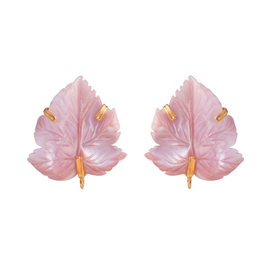 Mother Of Pearl Leaf Button Earrings (more colors)