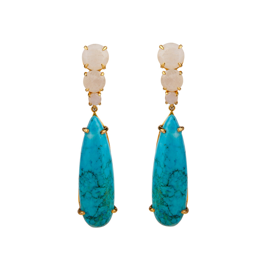 Moonstone & Turquoise Drop Earrings (more colors)