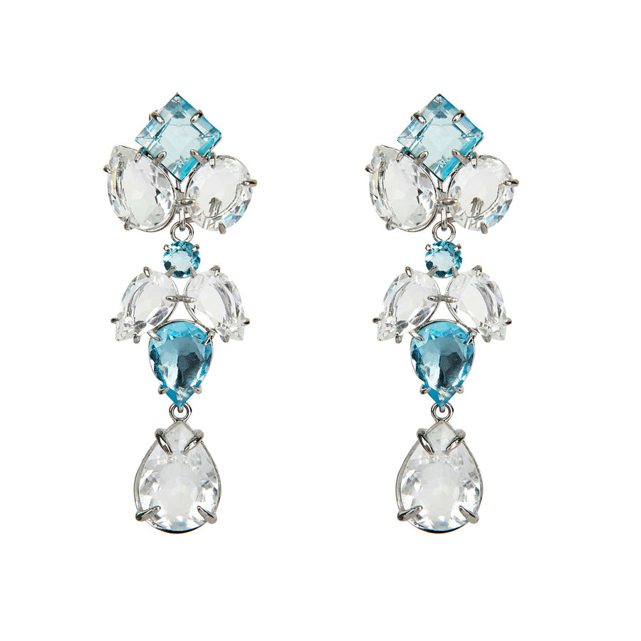 Clear Crystal & Blue Crystal Earrings (more colors)