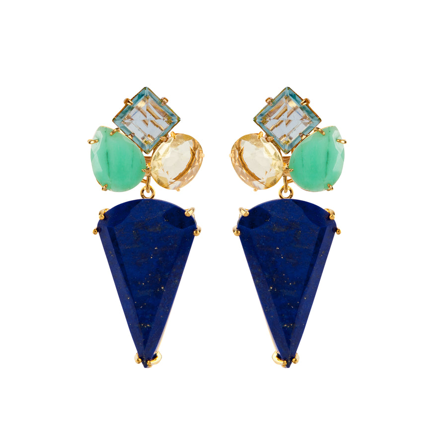 Blue Quartz & Green Amethyst Earrings (more colors)