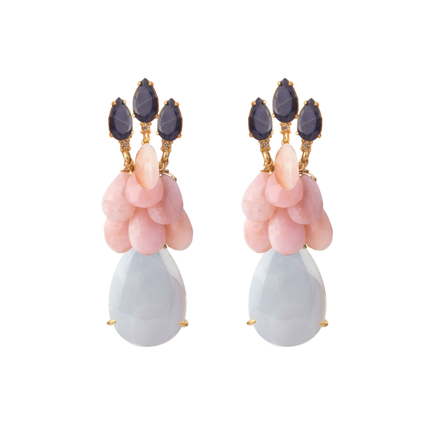 Pink Opal & Chalcedony Earrings