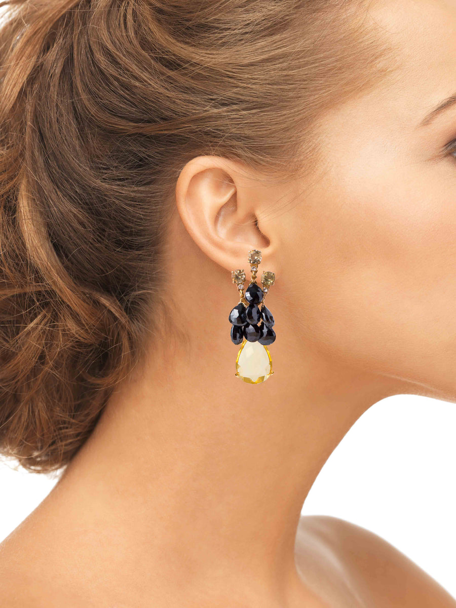 Lemon Quartz & Mystery Sapphire Earrings