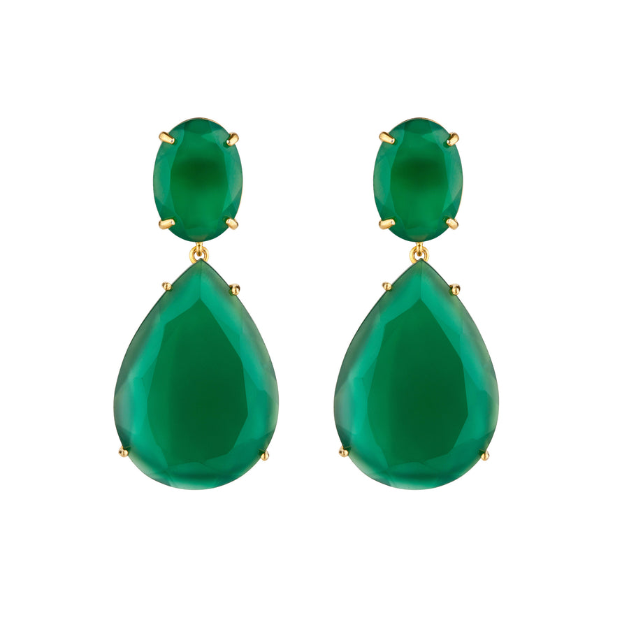 Green Onyx Tear Drop Earrings (more colors)
