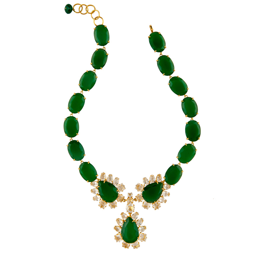 Turquoise & Clear Quartz Necklace (more colors)
