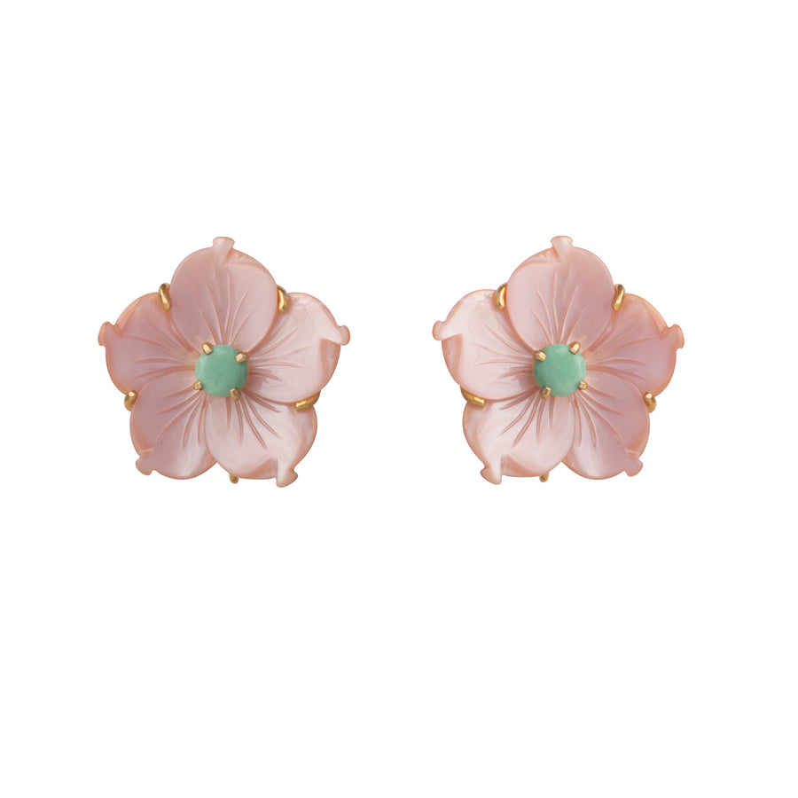 Pink Mother of Pearl & Chrysoprase Earrings (more colors)