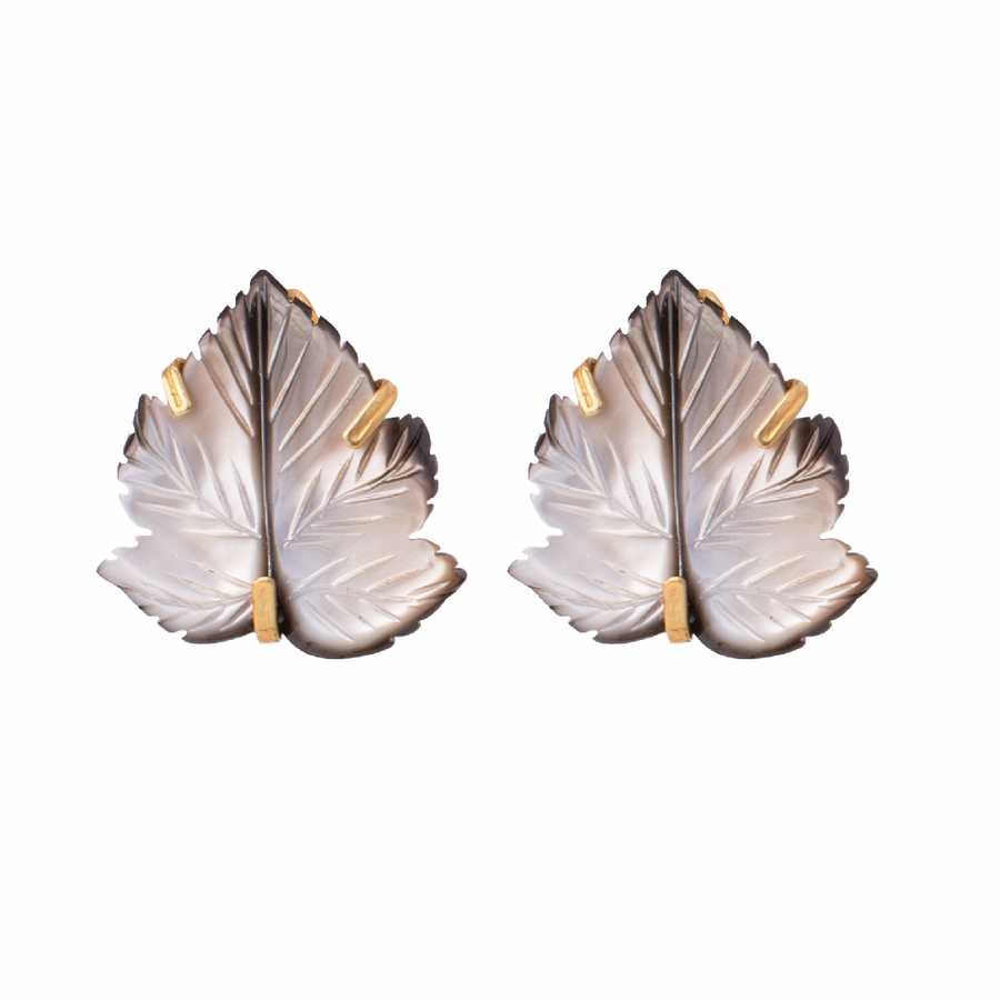 Mother Of Pearl Leaf Button Earrings (more colors)