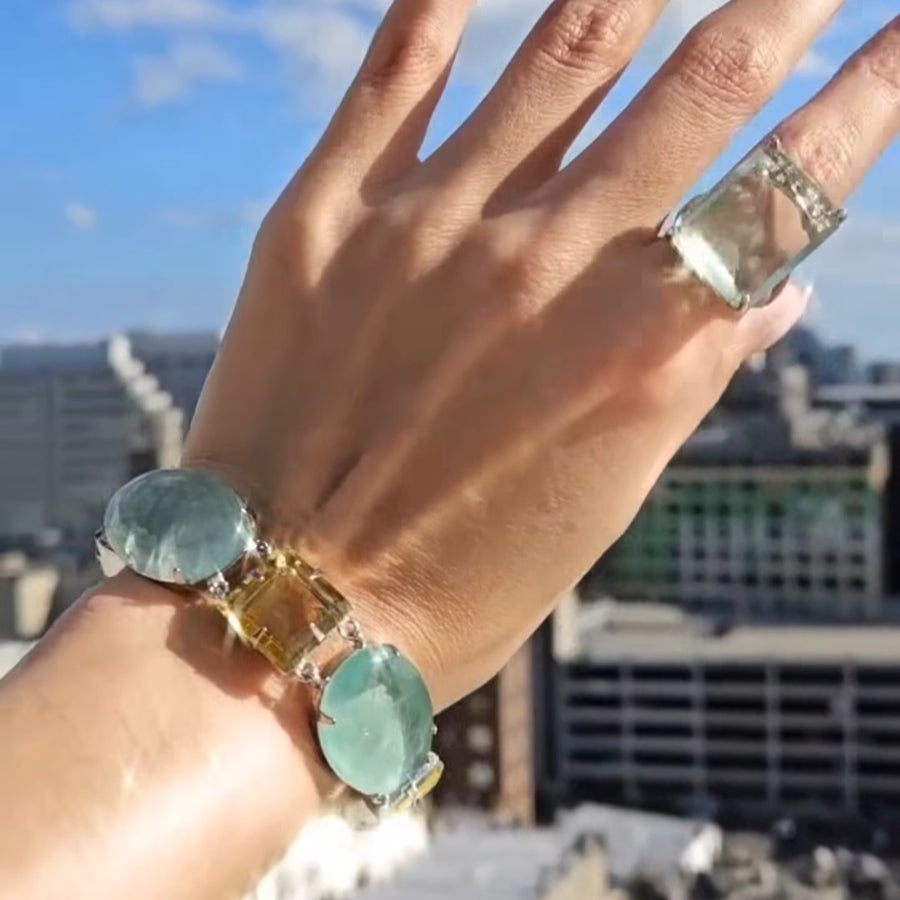 Fluorite & Lemon Quartz Bracelet