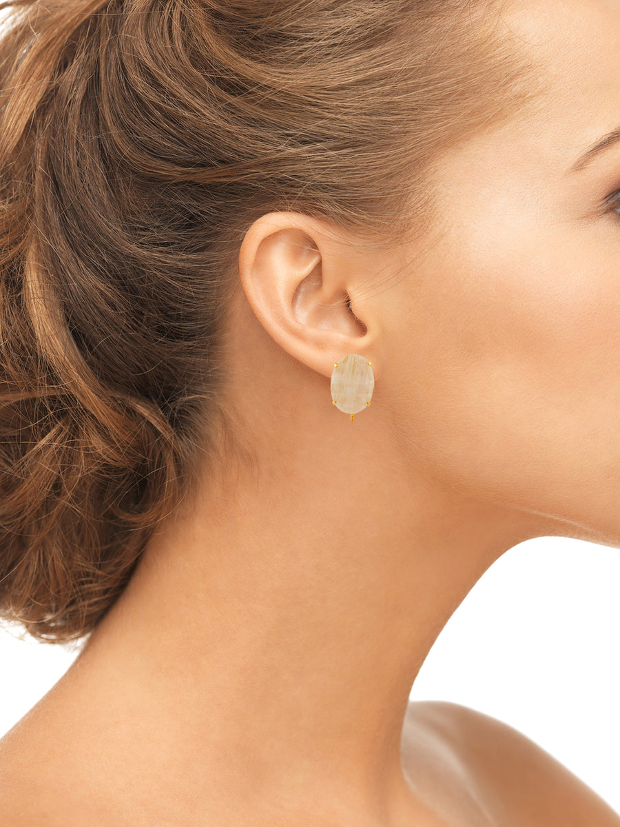 Rose Quartz & Moonstone Earrings