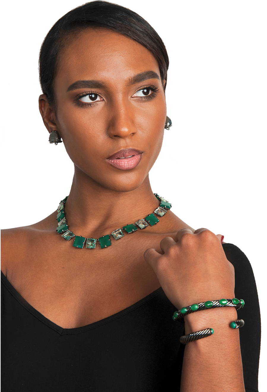 Green Onyx & Fluorite Necklace