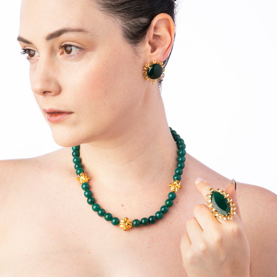Green Onyx & Citrine Necklace