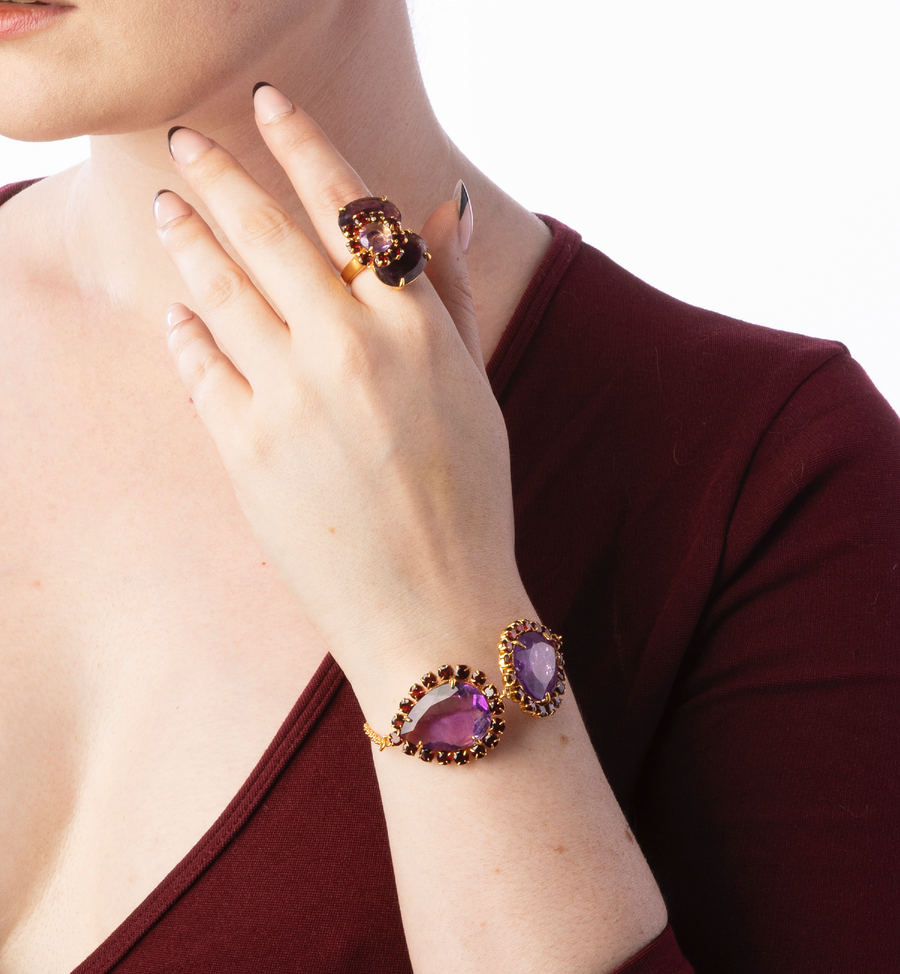 Amethyst & Garnet Bracelet