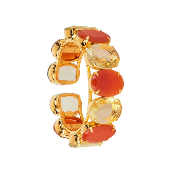 Carnelian & Lemon Quartz Cuff