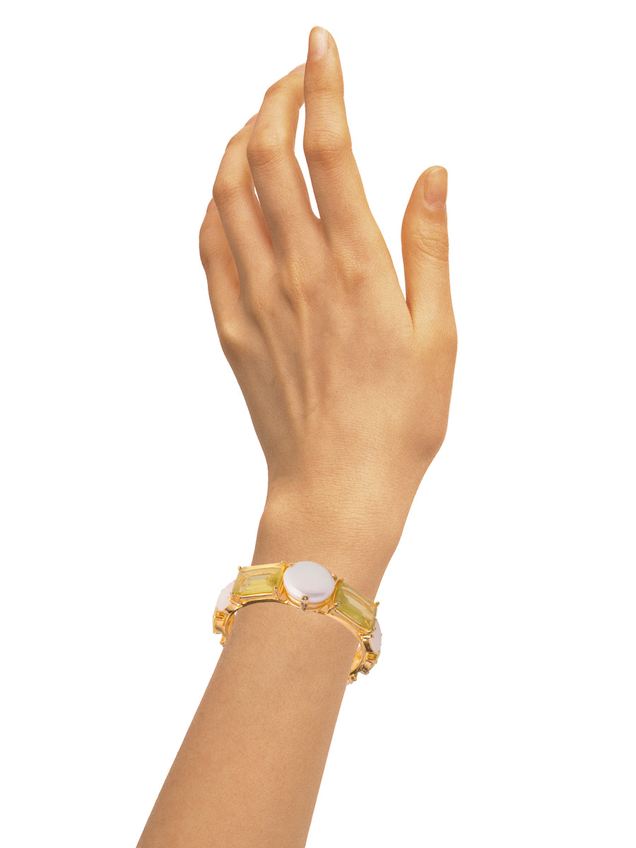 Coin Pearl, Lemon Quartz & Moonstone Cuff