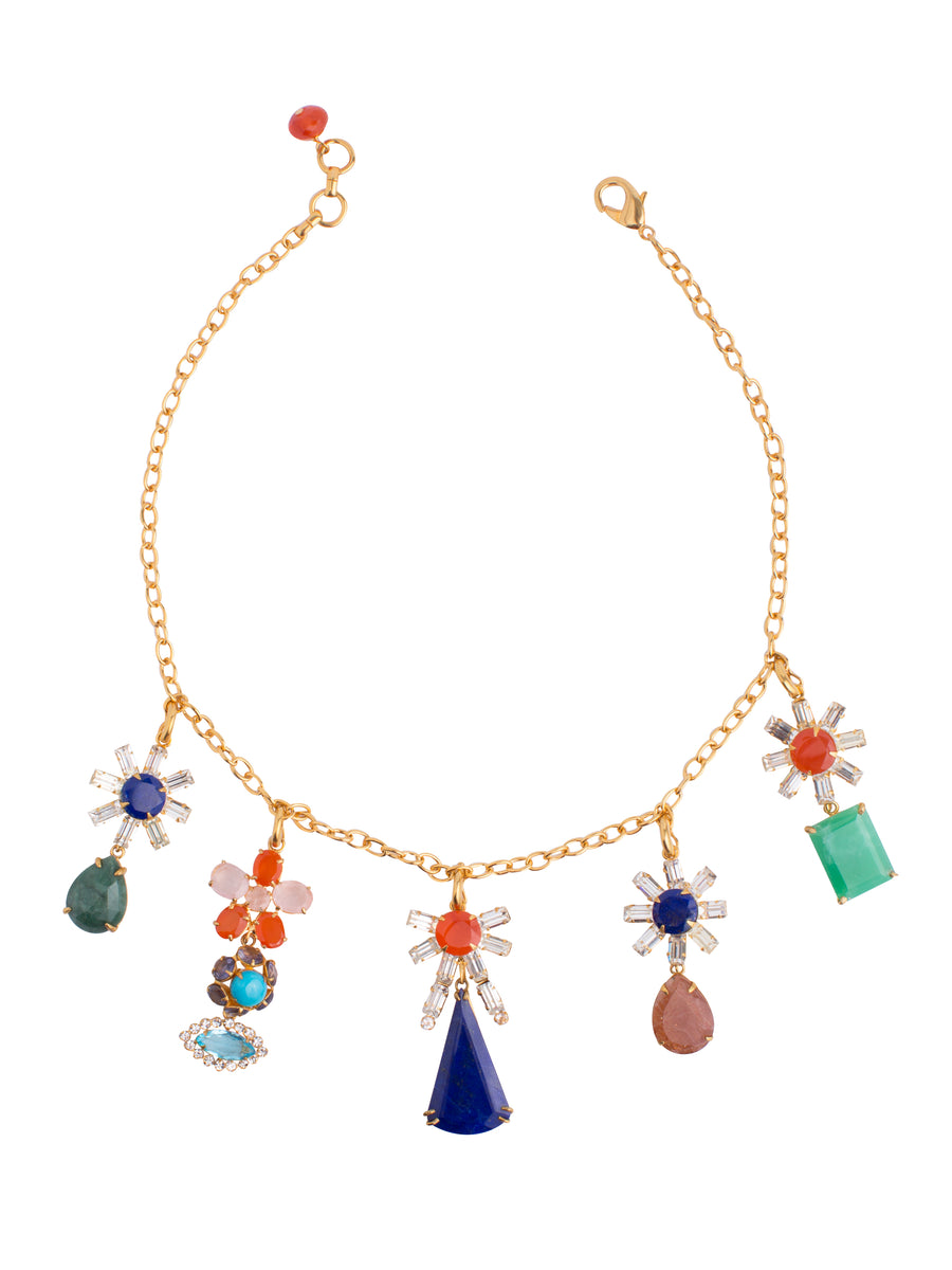 Multi Shape & Color Pendant Necklace