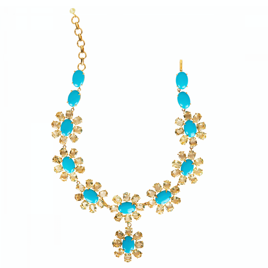 Turquoise & Lemon Quartz Necklace
