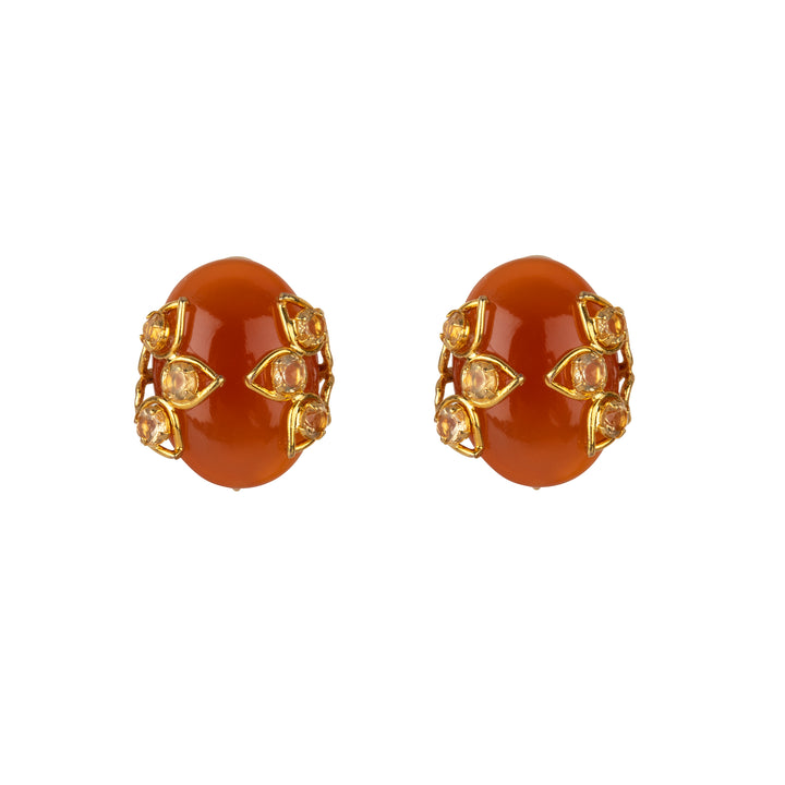 Citrine & Carnelian Studs