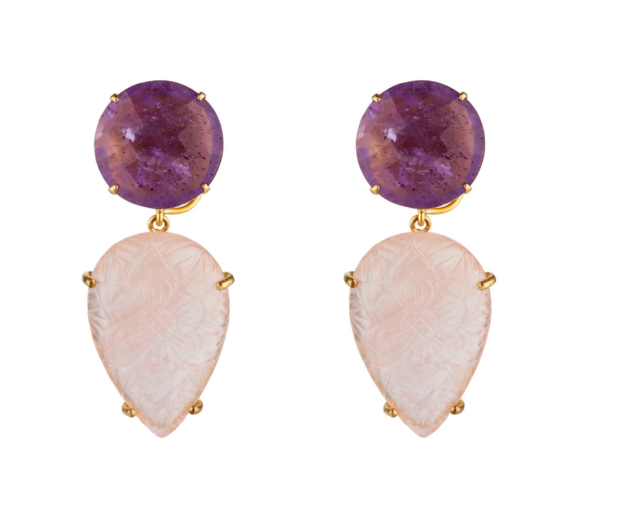 Amethyst & Rose Quartz Earrings