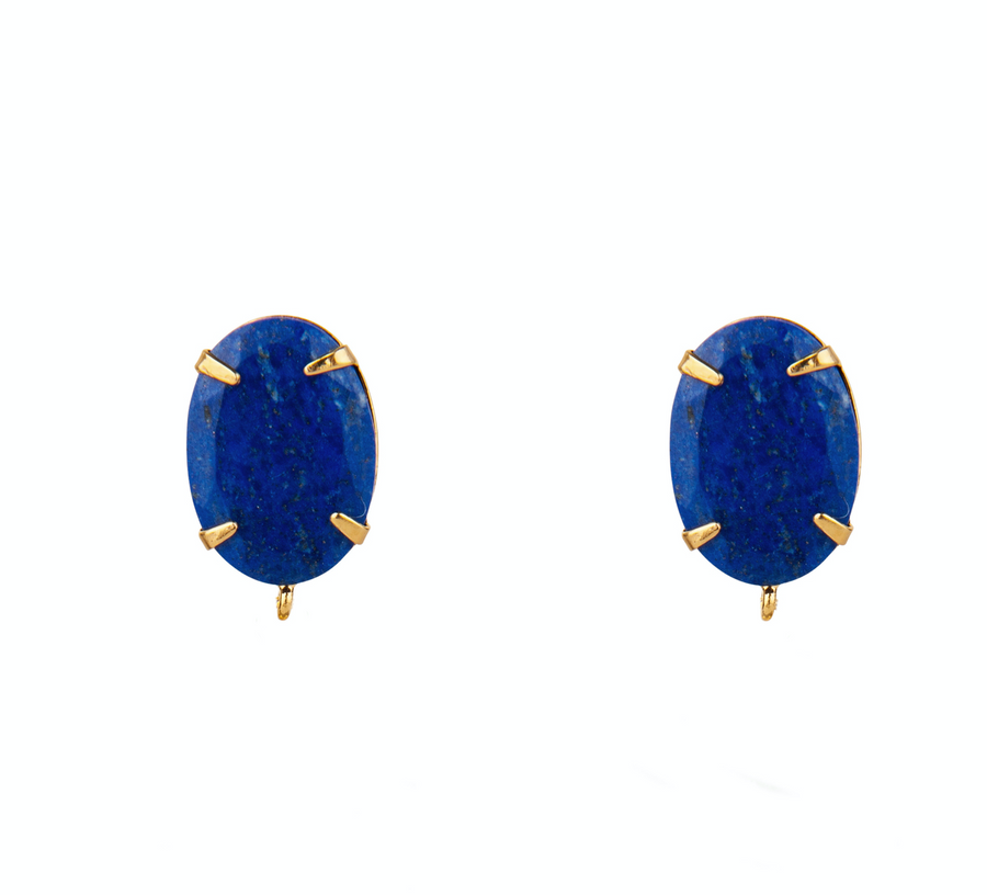 Lapis & Pink Opal Earrings