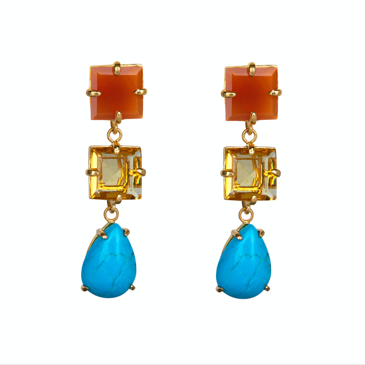 Carnelian, Lemon Quartz & Turquoise