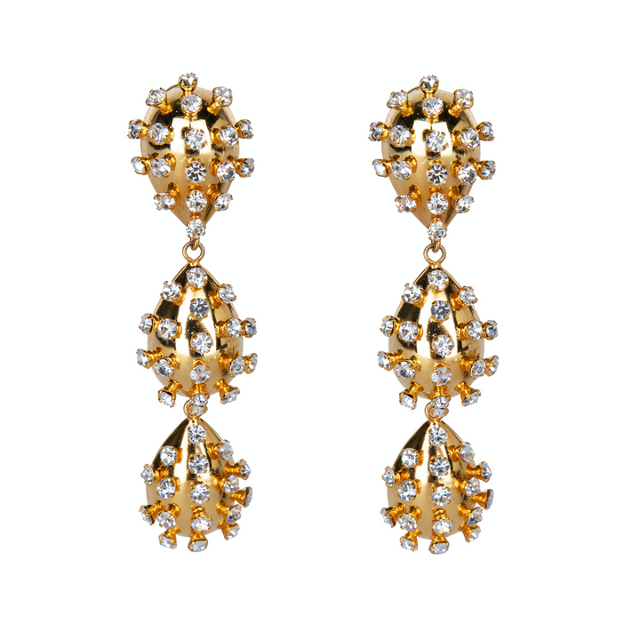 White CZ Statement Earrings