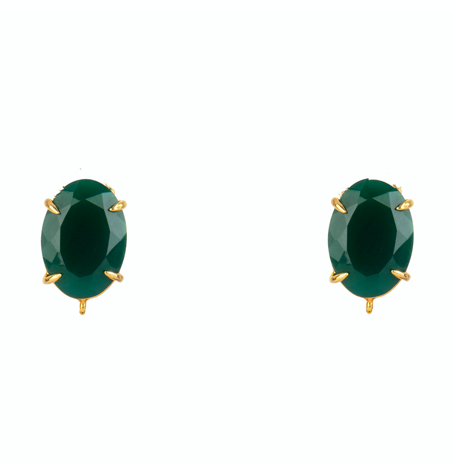 Green Onyx, Amethyst, and Charoite Chandelier Earrings